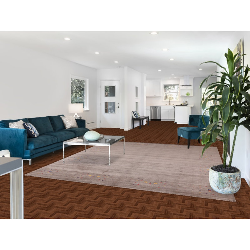 Tapis oriental rayé brun Gabbeh