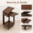 Rolling C Shaped End Table, Rotating Solid Wood Top, Laptop Stand