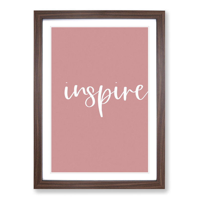 Inspire - Picture Frame Typography, 48cm H x 36cm W x 2cm D, Walnut