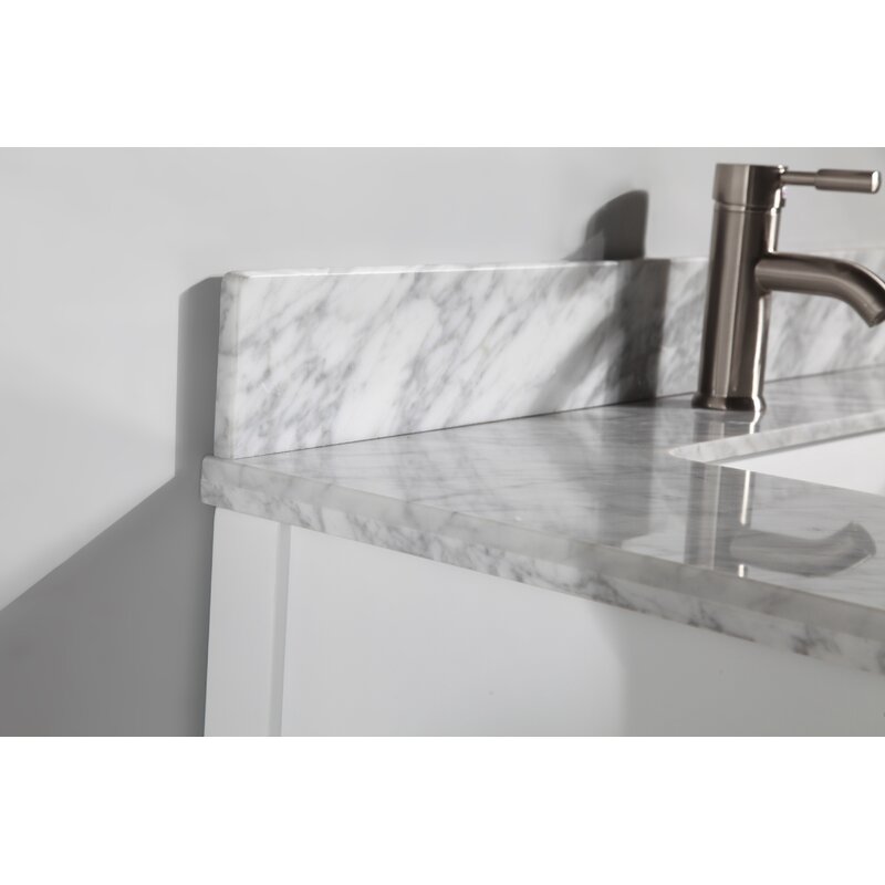 Gracie Oaks Lachine 36'' Single Bathroom Vanity with Marble Top with ...