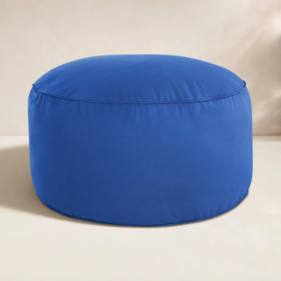 Demi Round Upholstered Outdoor Ottoman with Sunbrella® Cushion