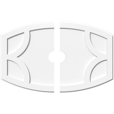 36"W x 24"H x 4"ID x 19 1/2"C x 1"P Kailey Architectural Grade PVC Contemporary Ceiling Medallion, Two Piece