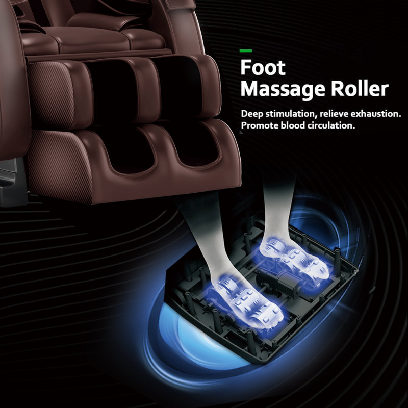 Fauteuil de massage inclinable chauffant en similicuir, Similicuir brun