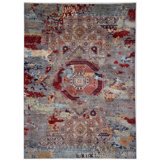 High-Quality Hand-Knotted Grey And Red Area Rug