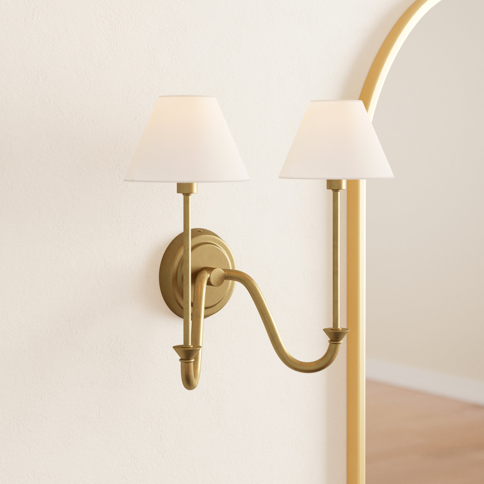 Greta 2-Light Wallchiere, Gold