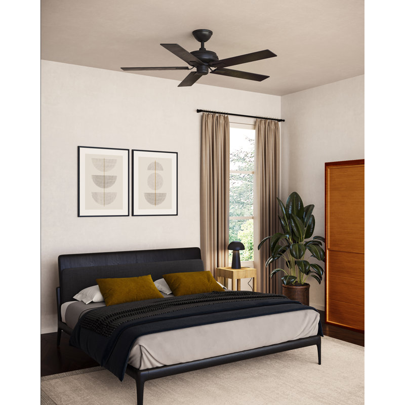 Erikson Ceiling Fan, Matte Black, Black