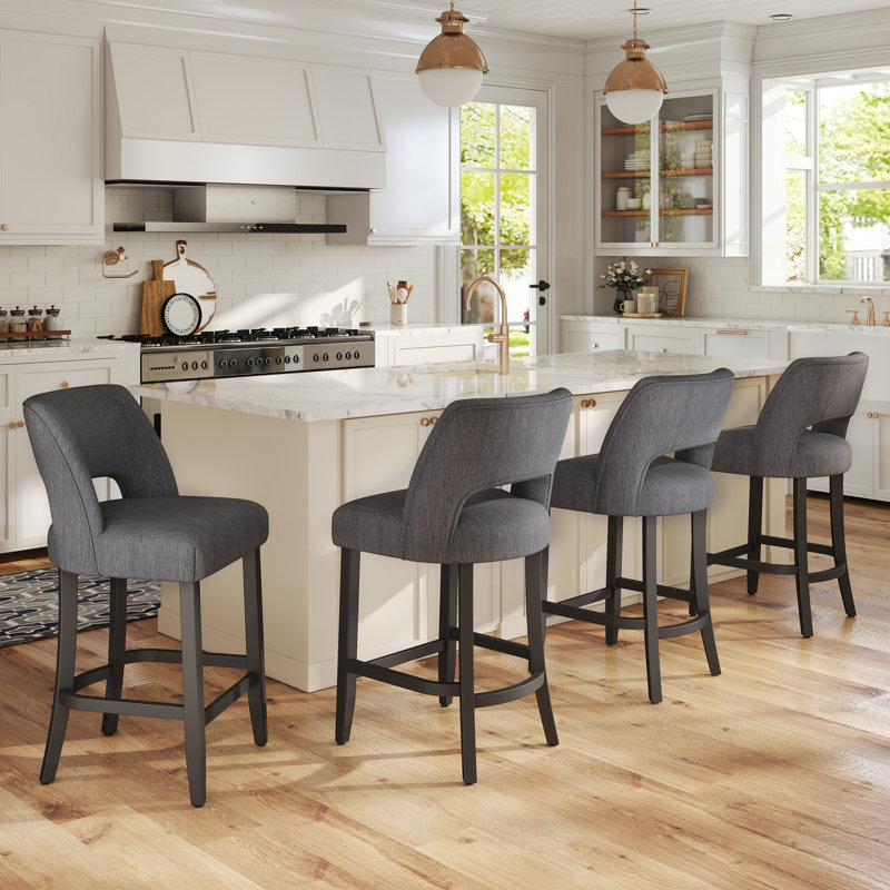 Tabouret de bar Bisto, Gris foncé
