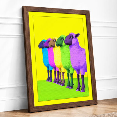 Rainbow Llama Trio Modern - Print