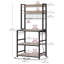 Kitchen Storage Rack With Power Outlet, Coffee Bar, Baker's Rack, With Metal Wire Panel,For Microwave, Steel Frame-1442411294-1442411295