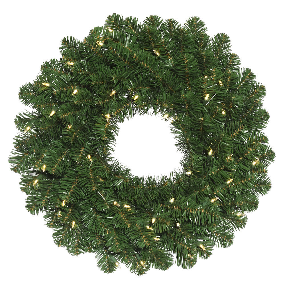 Pre-Lit Fir Christmas Wreath, 24" W x 24" H