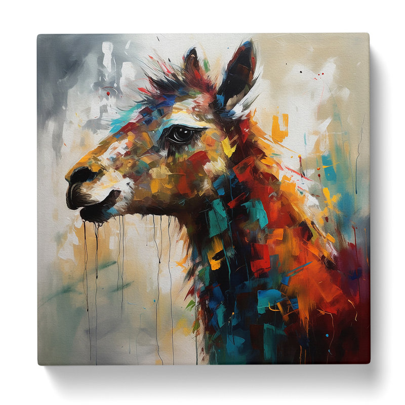 Llama Abstract Expressionism - No Frame Print
