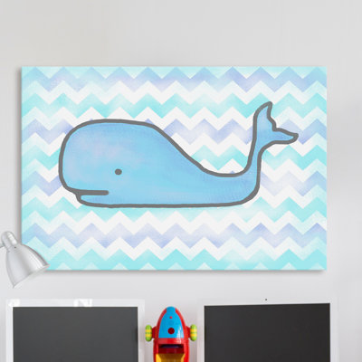 "Baby Blue Whale" par Reesa Qualia, reproduction sur toile tendue