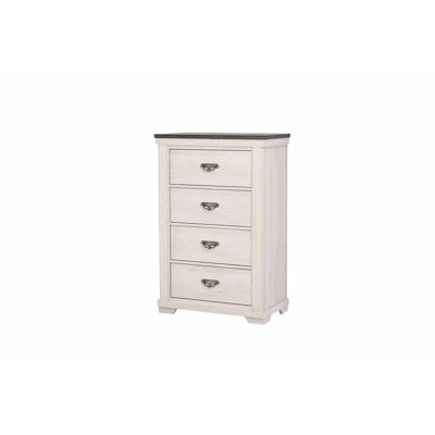 Commode de chambre en bois massif, quatre tiroirs, meubles rustiques d'aspect gris beige, fabrication de tiroir