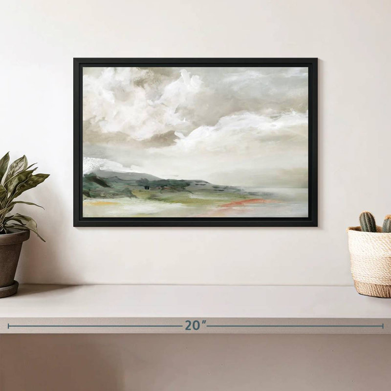 Chianna terre et nuages, Cadre flottant noir, 13 po x 9 po