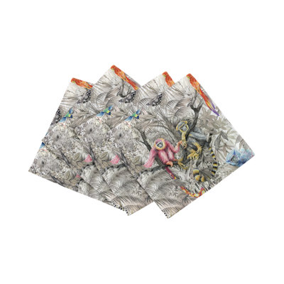Arcadia Monkeys Cotton Sateen Cocktail Napkins
