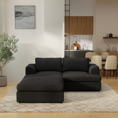Akshata 3-piece Upholstered Boucle Sectional Sofa With Ottoman