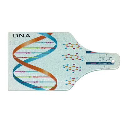 Ambesonne Science Tempered Glass Cutting Board Biochemistry Fun Multicolor