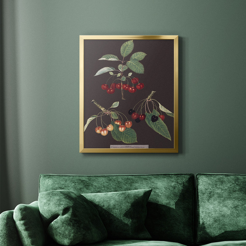 Toile encadrée de qualité supérieure Brookshaw Cherries, Or, H 24 po x l 20 po