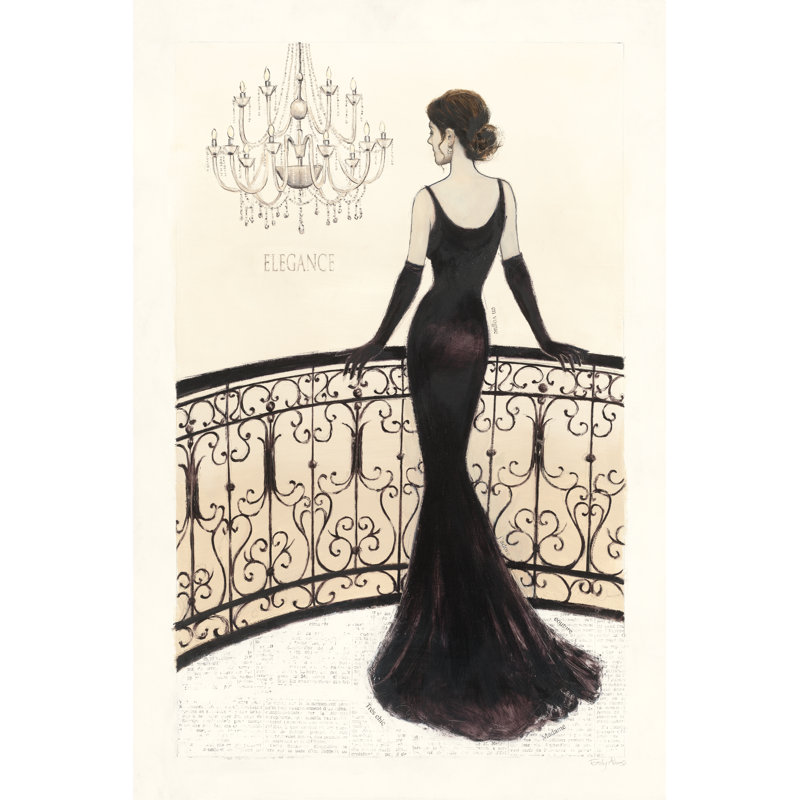 La Belle Noir Original by Emily Adams - Wrapped Canvas Painting, 76cm H x 51cm W x 3.8cm D