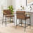 Henrik 26" Seat Height Mid-Century Modern Counter Stools with Wood Armrests