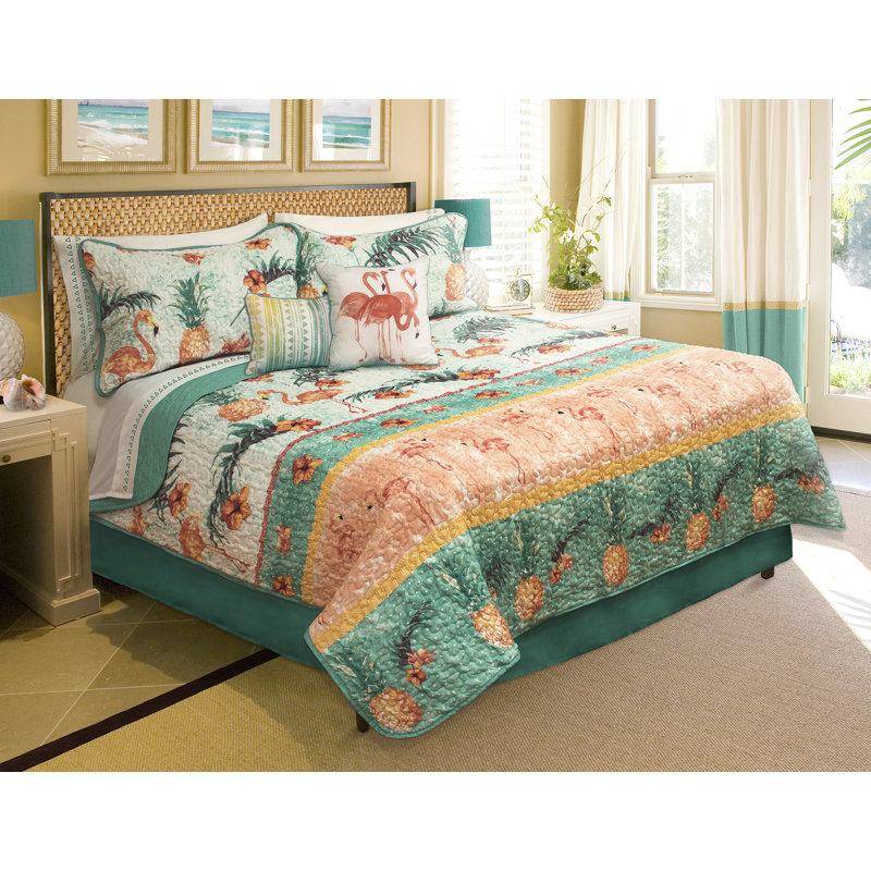 Luxury Bedding Collection Coastal Quilt, Twin Quilt + 1 Twin Sham + 2 Throw Pillows