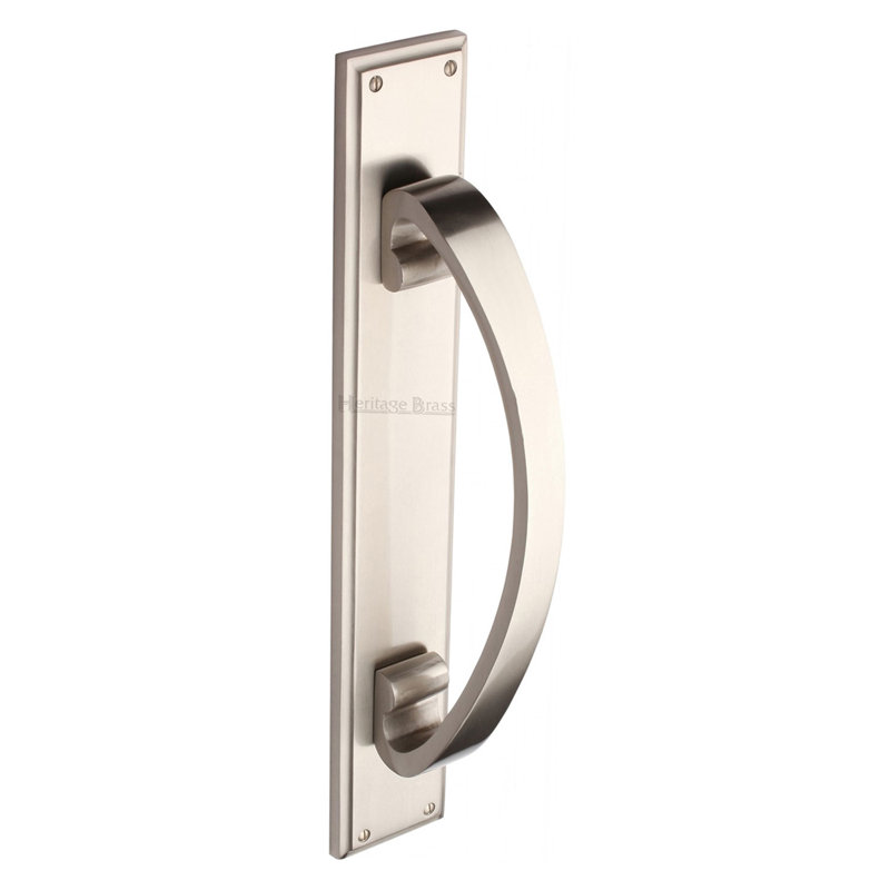 Heritage Brass Heritage Door Pull Handle on Plate, Polished Brass
