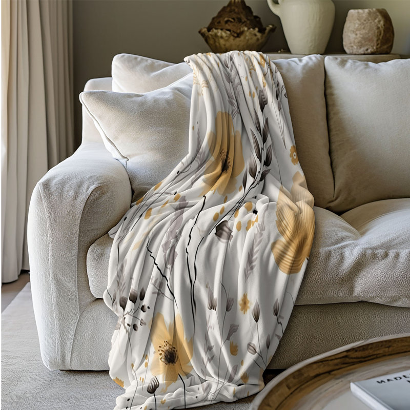 Nature Boho - couverture sherpa de qualité supérieure 1 pièce, Grand lit