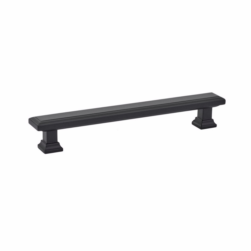 Emtek Geometric Rectangular Cabinet Pull, Flat Black, 5"