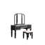 Meuble-lavabo noir majestueux pour la chambre à coucher, avec tabouret, 3 tiroirs et 3 miroirs -1711202714
