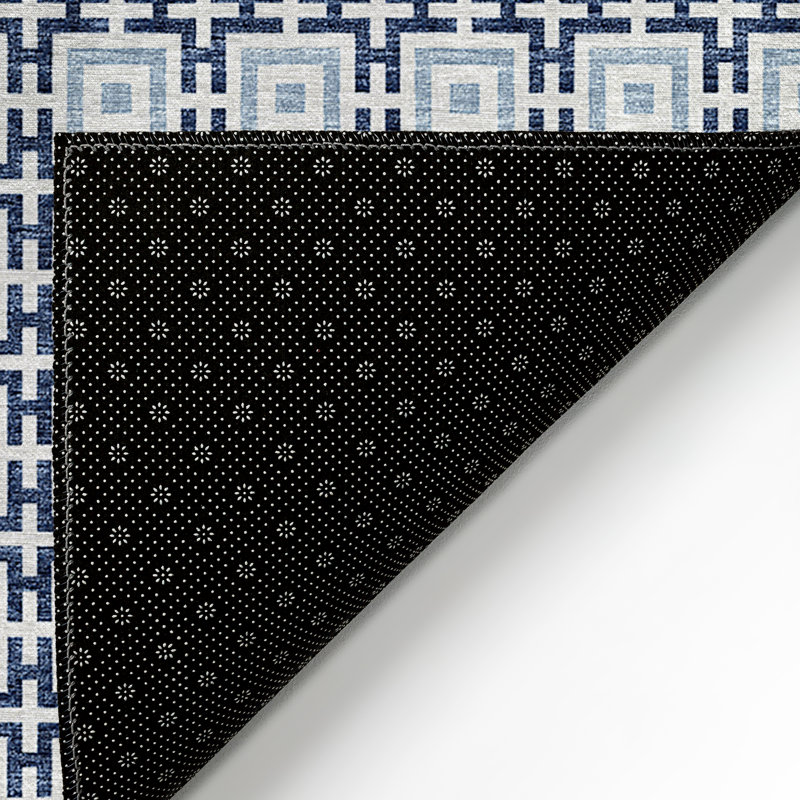 Loreen Washable Geometric Indoor / Outdoor Rug, Rectangle 10' x 14'
