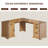 Clabe 55'' Farmhouse Executive Desk with Drawers, File Cabinet and Power Outlets-1388740887