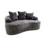 Canapé incurvé de 163 cm avec coussins à ressorts ensachés, velours côtelé gris, 3 coussins décoratifs, compact pour les petites pièces, aucun assemblage requis, velours côtelé, option d'assise compacte, nécessaire
