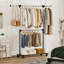 Double porte-vêtements à roulettes pour suspendre les vêtements, organisateur de vêtements à roulettes, organisateur de vêtements en métal avec roues verrouillables, extensible, noir