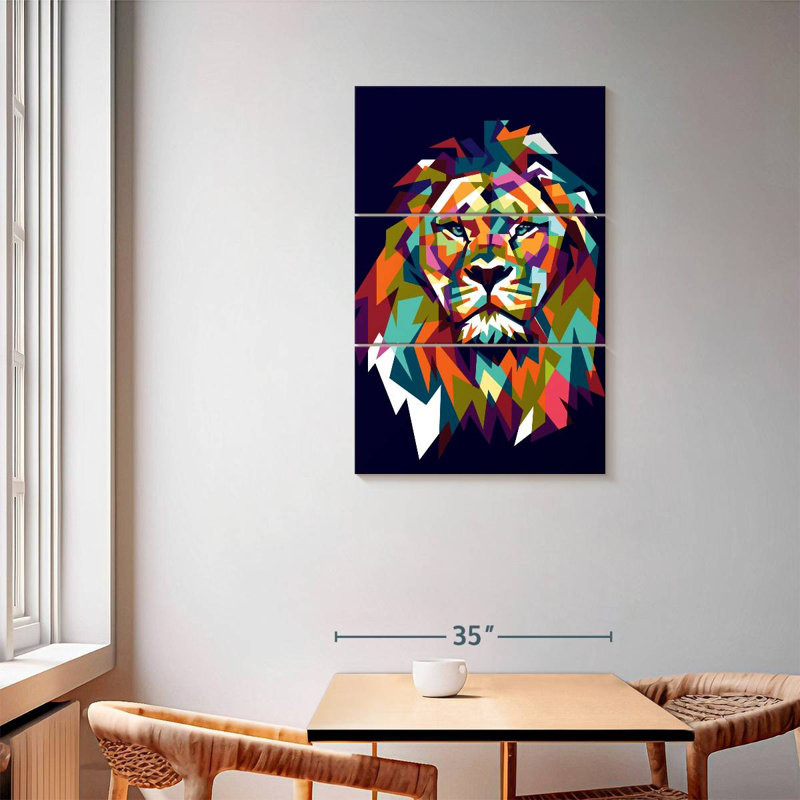 Brampt Lion Head Mosaic, 57" H x 36" W