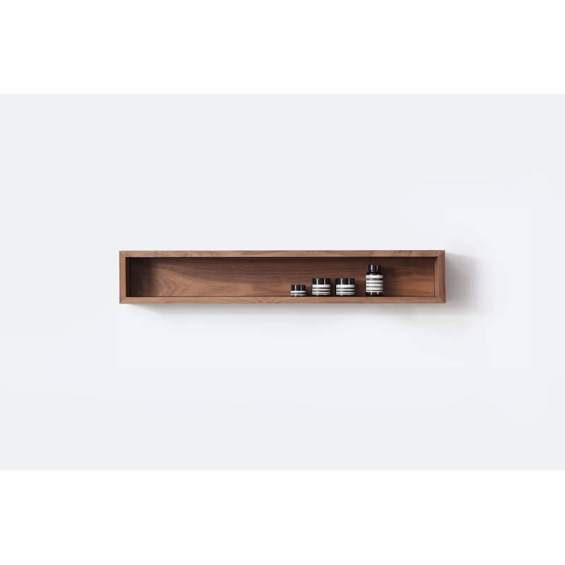Placage en bois naturel avec tablettes murales en contreplaqué d'ingénierie pour salle de bain, Noyer