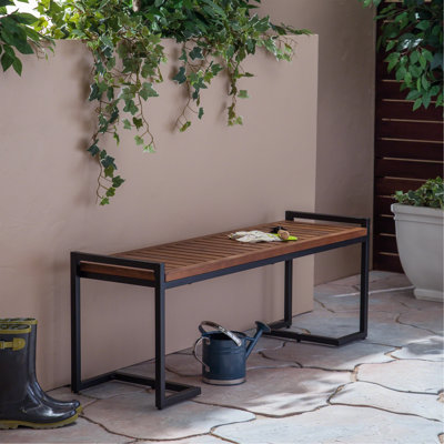 Hopkins Industrial Wood And Metal Bench by 17 Stories