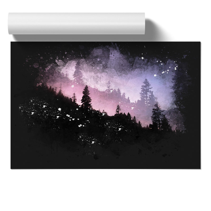 Purple Forest Paint Splash - Frameless Print, 21cm H x 30cm W x 0.1cm D