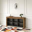Table de canapé en bois, console de style rustique avec 6 cubes de rangement