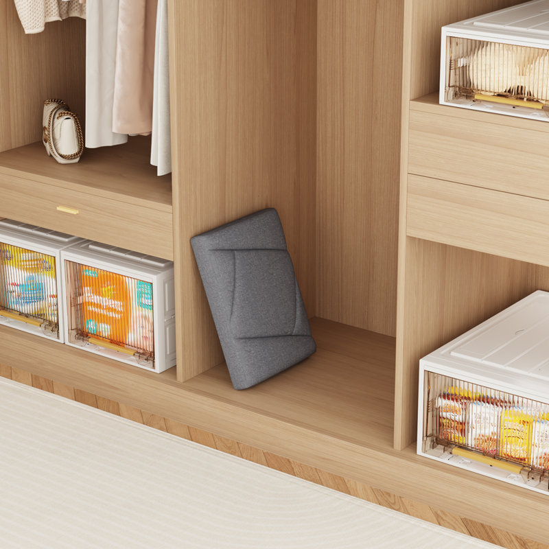 Banc de rangement avec repose-pieds 15 po en tissu pliable, siège polyvalent avec compartiment de rangement caché