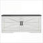 Banc de rangement à chaussures à 2 niveaux FlowLuxe, siège rembourré avec portes de grange, tablettes réglables, blanc perle pour le salon de la chambre à coucher