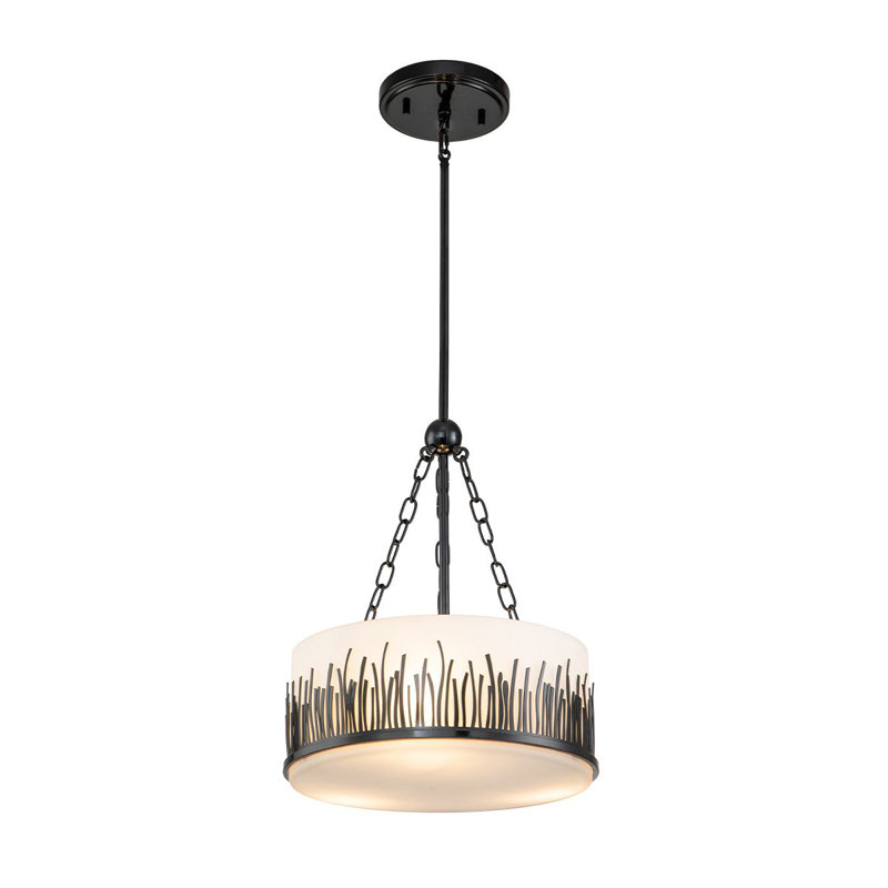 Sawgrass 2 - Light Shaded Drum Pendant, Matte Black