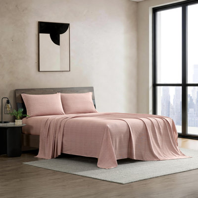 Kenneth Cole Haze Grid Pink Sheet Set