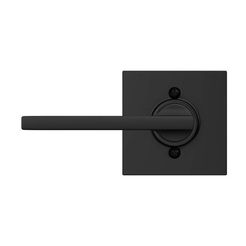Latitude Lever with Collins Trim Non-Turning Lock, Matte Black