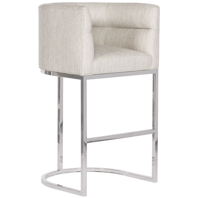 Make It Yours Polished Nickel Barrel Base Barstool, Bar Stool (32" Seat Height), Polished Nickel