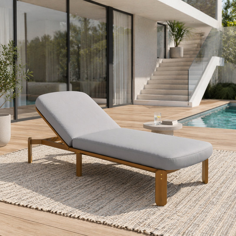 Chaise longue d'extérieur ajustable, Gris