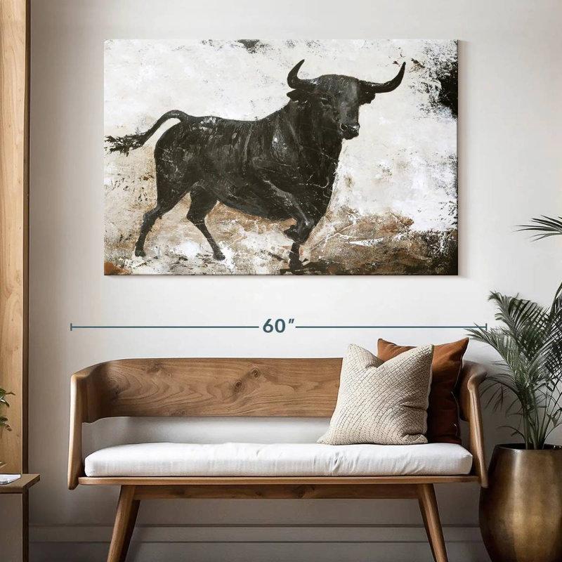Brampt Black Bull, 34" H x 51" W
