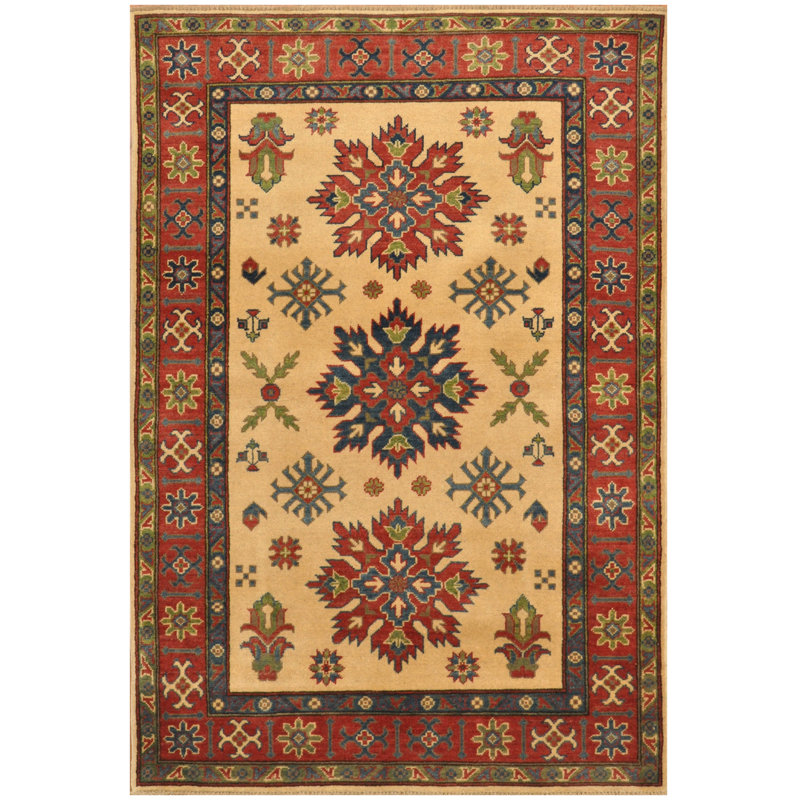 Tapis en laine Kazak fabriqué à la main Tribal
