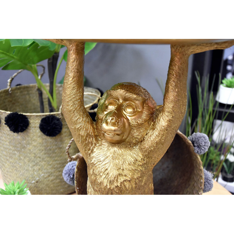 Noriega Figurine End Table, Gold