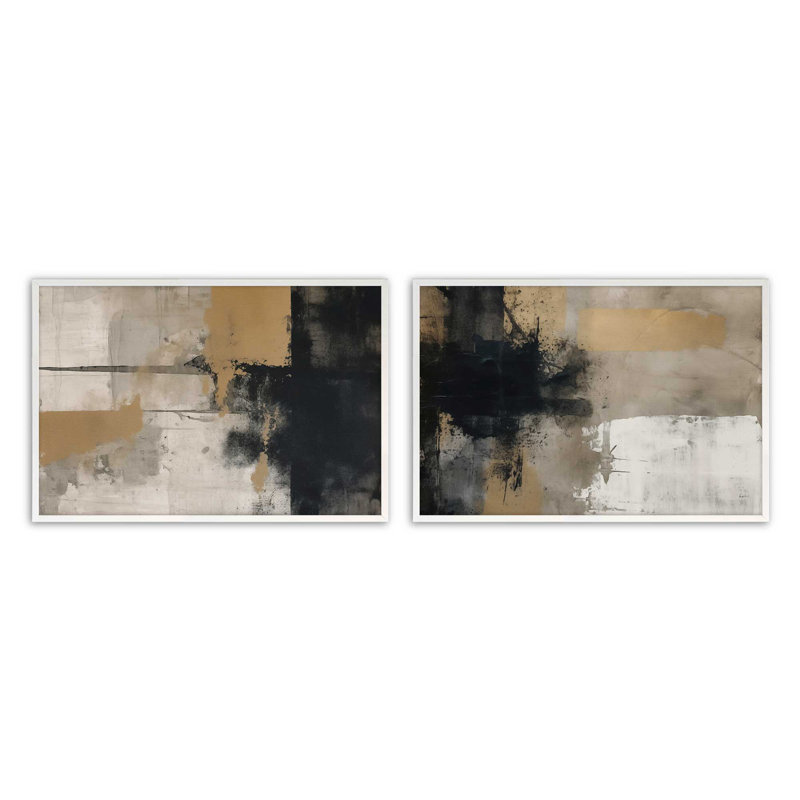 Ensemble de 2 estampes Chiaroscuro Blend, Blanc opaque, H 9 po x l 22 po