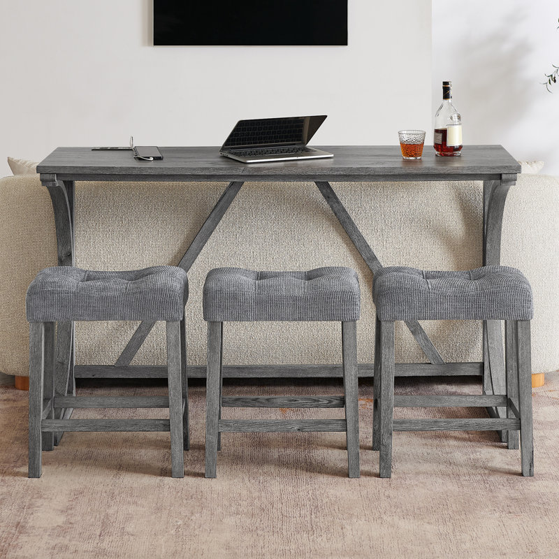 Table de bar 59 pouces, Gris, Gris foncé